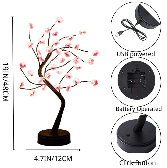 Plum blossom bonsai tree light